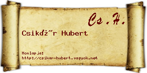 Csikár Hubert névjegykártya